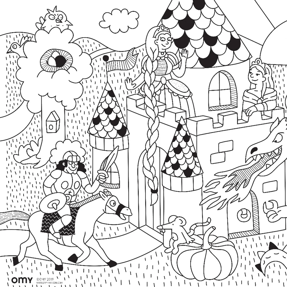 Livro de Pintar Dragões e Princesas